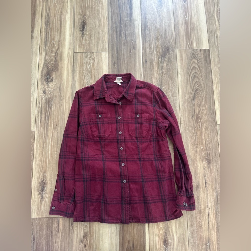 Duluth trading co womens long sleeve button down shirt size small